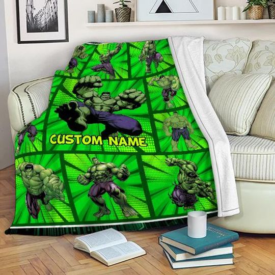 The Incredible Hulk Blanket, Custom Kids Blanket, Hulk Blanket, Marvel Incredible Hulk Blanket, Gift For Him