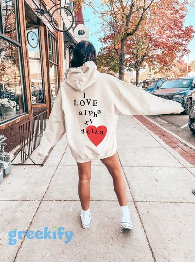 I Love Alpha Xi Delta Sorority Shirt | Alpha Xi Custom Sorority Hoodie