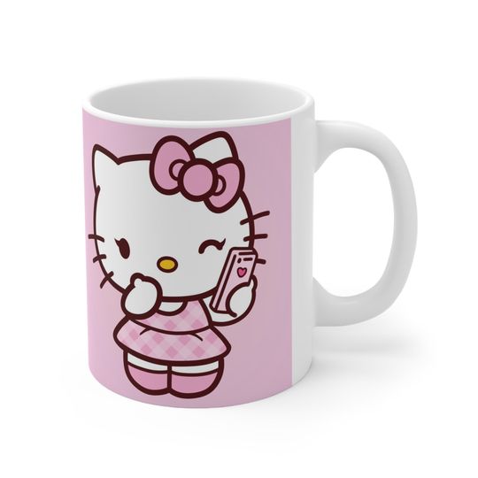 Hello Kitty Kawaii Cat Owner, Cat Mom Gift Coffee Mug