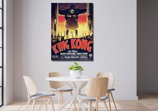 King Kong 1933 Wall Art, King Kong 1933 Movie Poster, Vintage Movie Poster