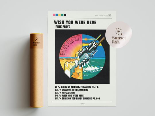 Pink Floyd Poster // Wish You Were Here // Music Poster