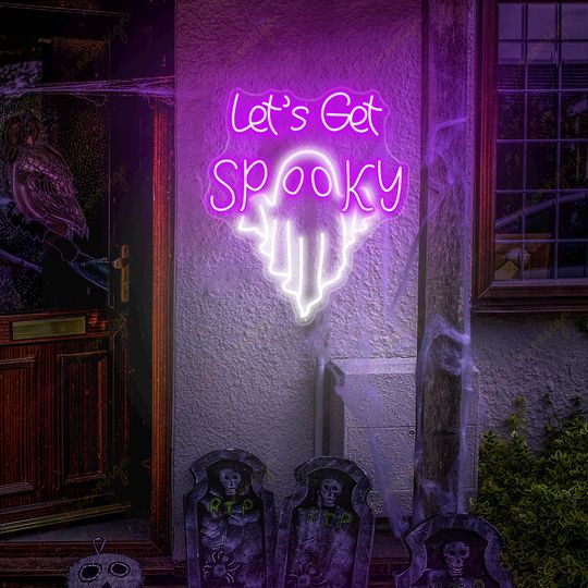 Custom 'Let's Get Spooky' Neon Sign - Halloween Decor