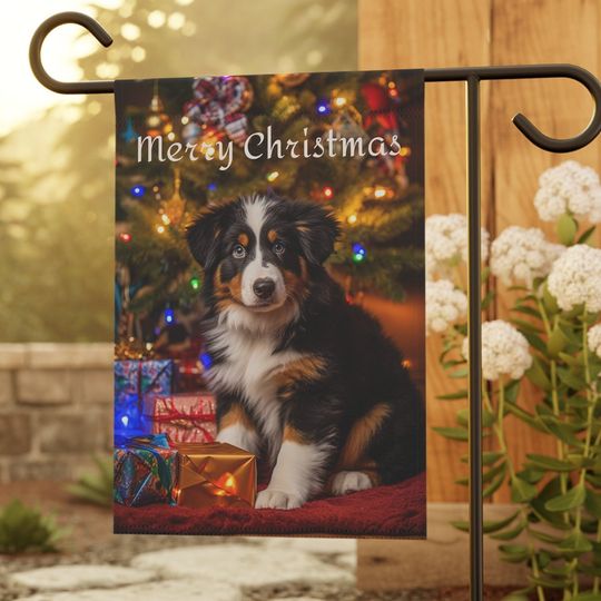 Burmese Mountain Dog Christmas Garden & House Banner, Burmese Garden Flag, Burmese Lover Gift, Burmese Owner Gift
