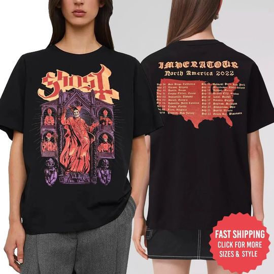 Ghost North American Tour 2022 Two Sides Shirt, Ghost Tour 2022 Shirt
