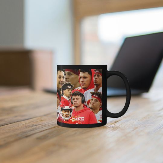 PATRICK MAHOMES multiple faces Black Mug