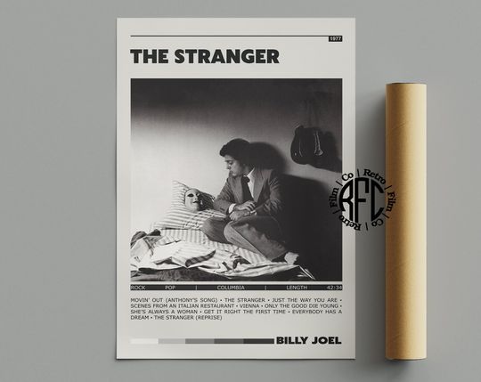 Billy Joel The Stranger Retro Album Poster Print | Billy Joel Retro Album Poster