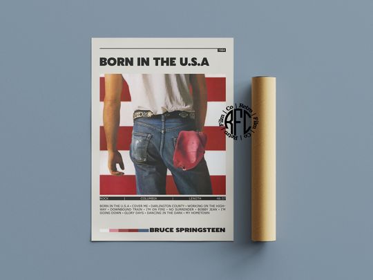 Bruce Springsteen Born In The USA Album Poster Print | Retro Album Poster