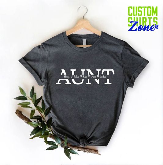 Personalized Aunt T-Shirt, Blessed Auntie Tee, Auntie Birthday Shirt, Custom Name Aunt Tee, New Aunt Gift