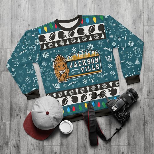 Jacksonville Football Ugly Sweater Unisex AOP Christmas Party Gift for Sports Fans