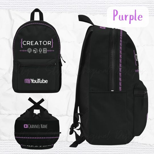 Personalized Backpack YouTube Creator Back To School Idea Custom Laptop Backpack Keepsake Gift Multiple Colors Available