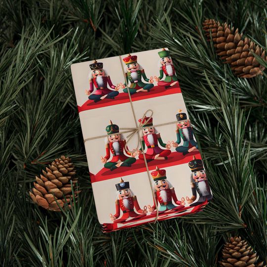 Yoga Nutcracker Christmas Wrapping Paper