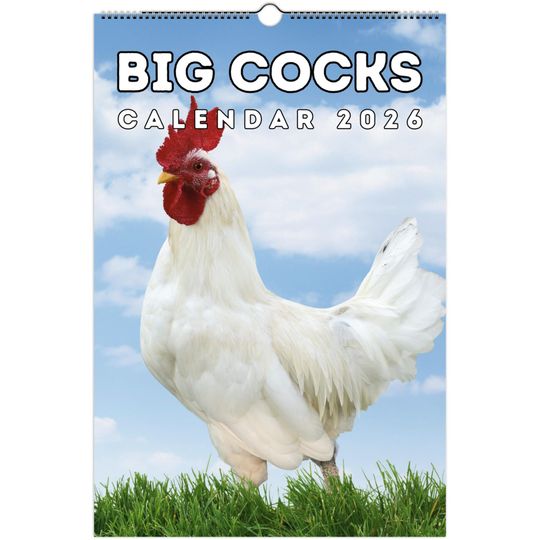 Roosters 2026 Wall Calendar, Funny Gag Gift