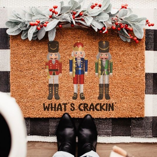 Christmas Nutcracker Coir Doormat Holiday Welcome Mat