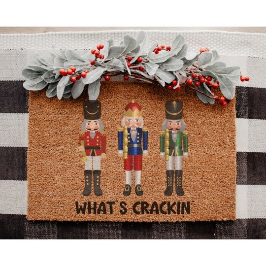 Christmas Nutcracker Coir Doormat Holiday Welcome Mat