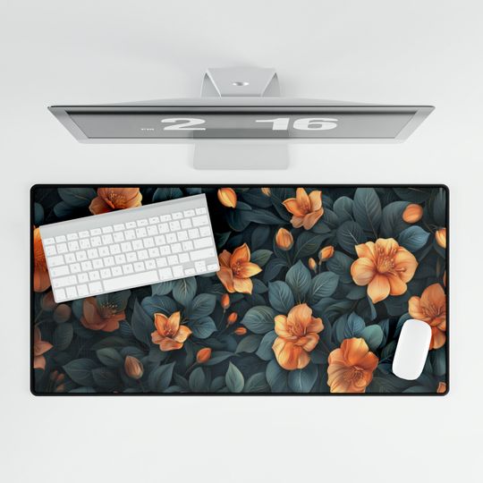Art Nouveau Botanical Flowers Desk Mat Mousepad