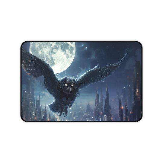 Cyberpunk Owl Desk Mat