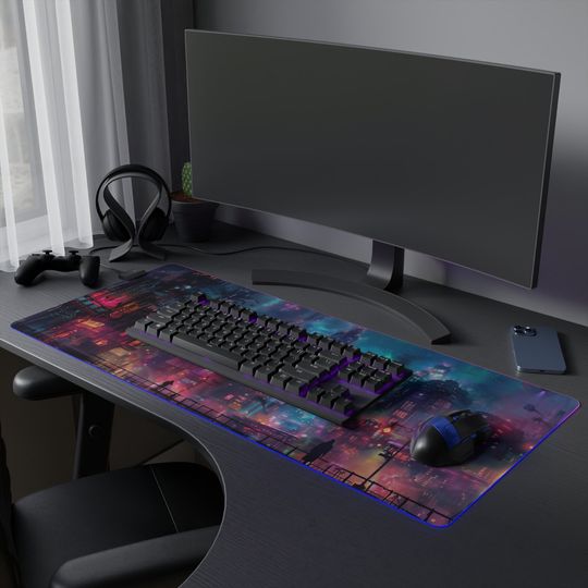 Ghostly Cyberpunk Gaming Mouse Pad