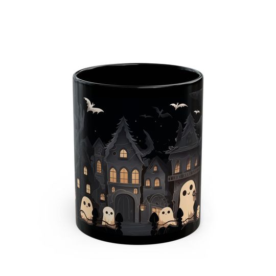 Kawaii Goth Ghosts Coffee Mug - Halloween Mug - Spooky Mug - Ghost Mug - Ghost Tea Cup