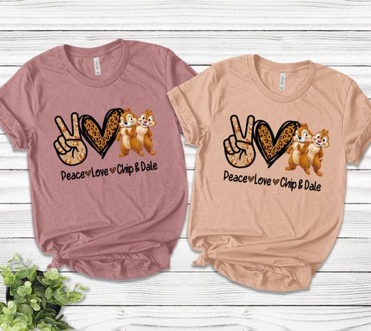 Peace Love Chip n Dale Shirt, Disney Chip And Dale, Chipmunks Shirt
