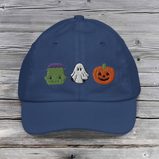 Halloween Fall Spooky Season Pumpkin Ghost Youth baseball cap