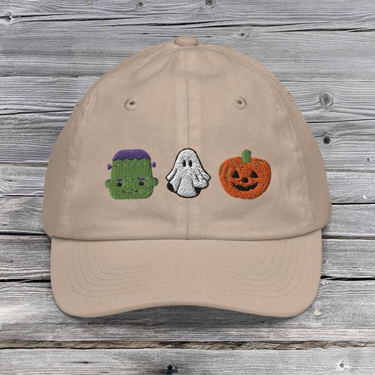 Halloween Fall Spooky Season Pumpkin Ghost Youth baseball cap
