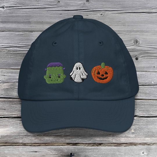 Halloween Fall Spooky Season Pumpkin Ghost Youth baseball cap