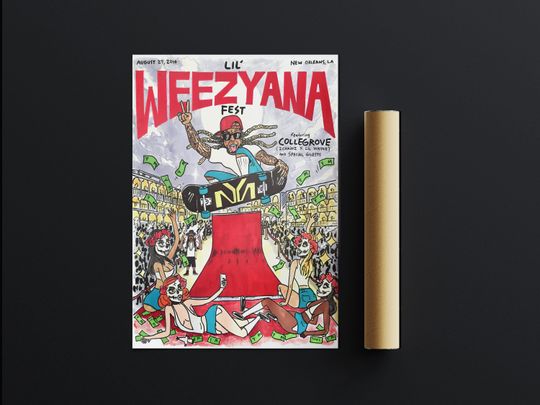 Lil Wayne Poster, Lil Wayne Concert Poster, Retro Music Poster