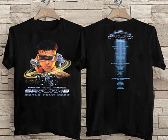 Rauw Alejandro Saturno World Tour 2023 T-Shirt, Rauw Alejandro Tour 2023 Double Sided Shirt