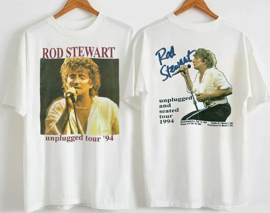 1994 Rod Stewart Unplugged And Seated Tour T-Shirt, Rod Stewart Unplugged Tour '94 T-Shirt