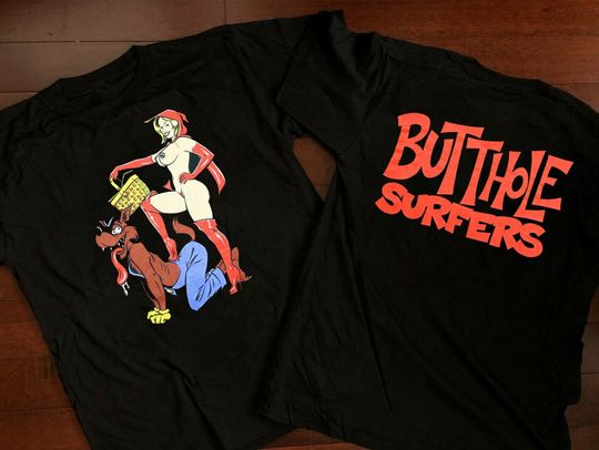 1990s Butthole Surfers Red Riding Hood T-Shirt, Butthole Surfers Tour '90 Shirt