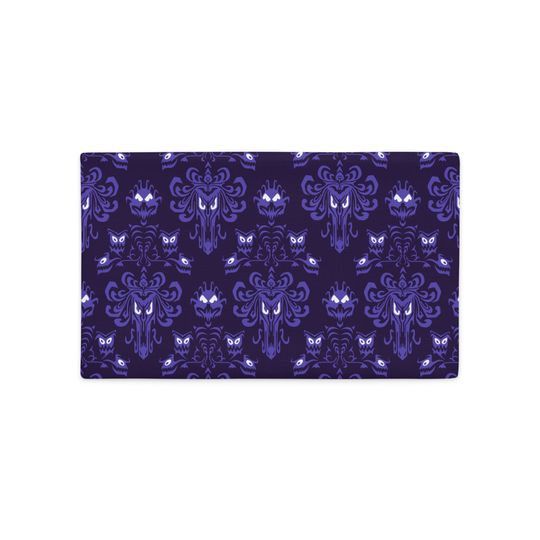 Haunted Mansion / Wallpaper Inspired / Pillow Cover / Black / Purple / Linen Texture