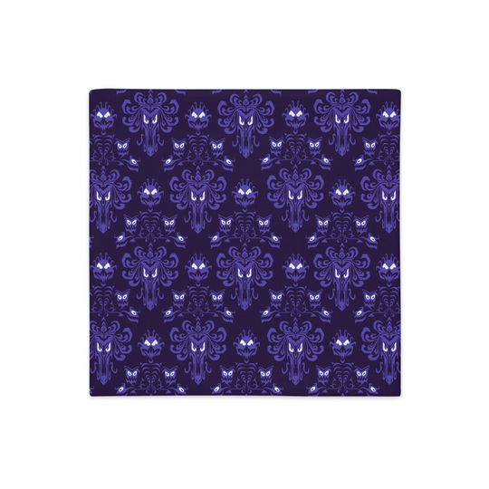 Haunted Mansion / Wallpaper Inspired / Pillow Cover / Black / Purple / Linen Texture