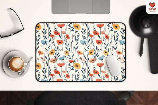 Floral Desk Mat Cottagecore Wildflower Mouse Pad