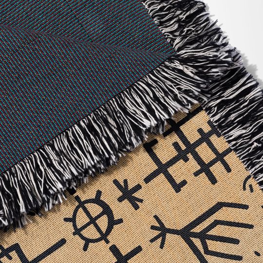 Tribal Woven Blanket, Geometric Pattern, Aztec Inspired Throw