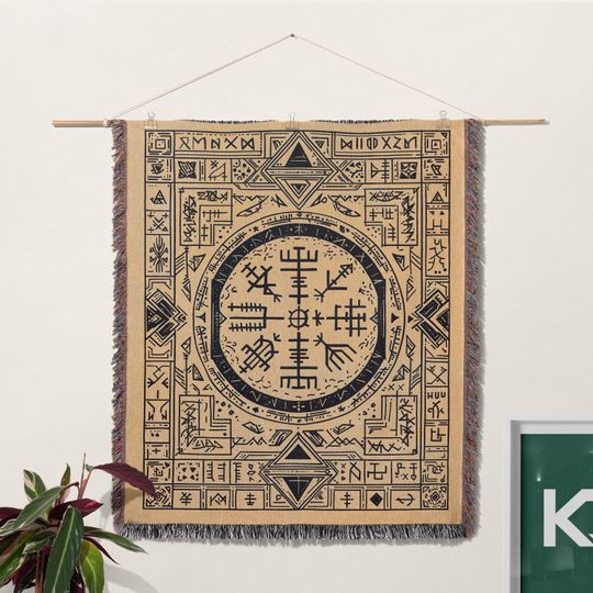Tribal Woven Blanket, Geometric Pattern, Aztec Inspired Throw