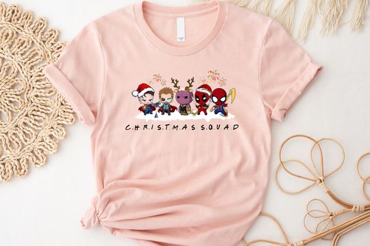 Cute Marvel Christmas Shirt, Disneyland, Disney Family Vacation Tee, Marvel Avengers Xmas Tee, Thor Shirt, Groot Xmas Tee,Spiderman Xmas Tee