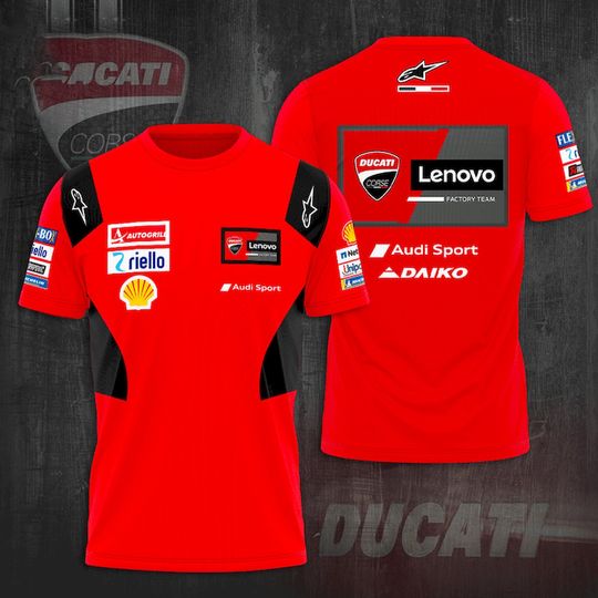 Ducati Lenovo Motorgp Racing Team 3D T-Shirt