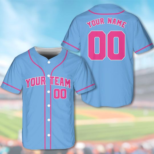 Customized Team Name and Number Baseball Jersey for Fans