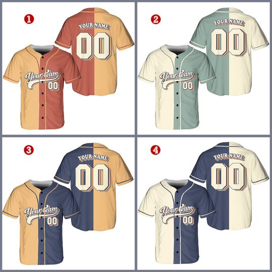 Personalized Team Name And Number Baseball Jersey, Custom Baseball Jersey Shirt