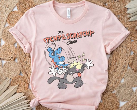 Funny The Simpsons Itchy & Scratchy Hammer T-shirt, Holiday Vacation T-shirt
