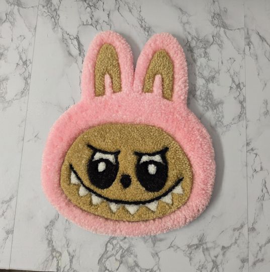 Labubu Tufted Rug Wall Hanging Pink Table Decor