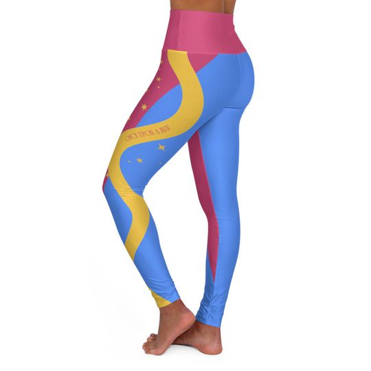 Color Blocked High Waist Yoga Leggings for Women