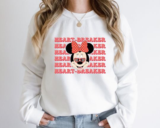 Minnie HeartBreaker Sweatshirt, Disney Valentine Sweatshirt