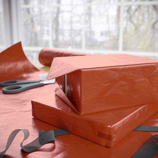Burnt Orange Gift Paper| Dark orange Roll Wrapping Paper| Christmas Gift Paper| Solid wrapping paper | Minimalist Holiday Gift Wrap| Fall