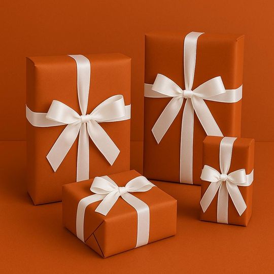 Burnt Orange Gift Paper| Dark orange Roll Wrapping Paper| Christmas Gift Paper| Solid wrapping paper | Minimalist Holiday Gift Wrap| Fall