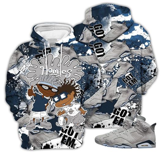 3D Hoodie Retro Georgetown - Homies Rugrats Melanin