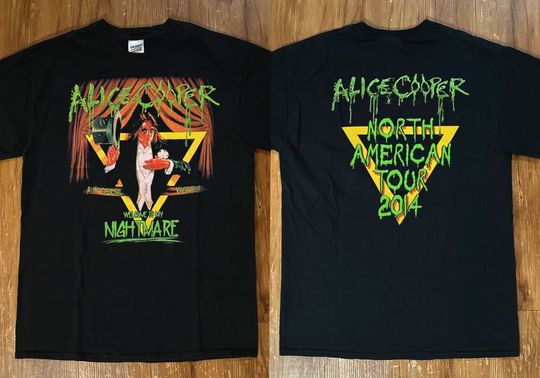 Alice Cooper T-Shirt, Alice Cooper A Nocturnal Vacation Welcome To My Nightmare 2014 Tour