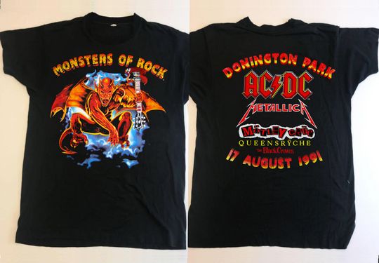 Monsters Of Rock Tour T-Shirt, Donington Park Vintage 1991