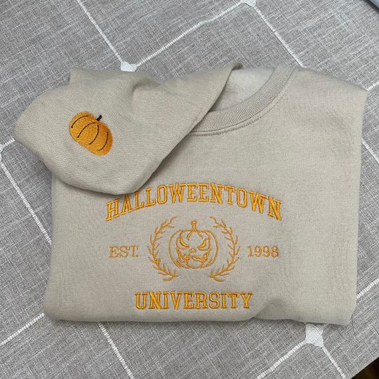Halloweentown University Embroidered| Y2K Style Embroidered Crewneck| Sweatshirt
