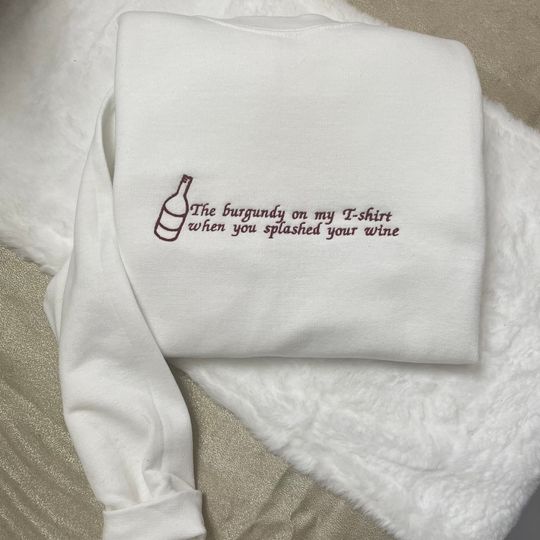 Maroon Lyrics Embroidered Sweatshirt: Y2K Music Merch